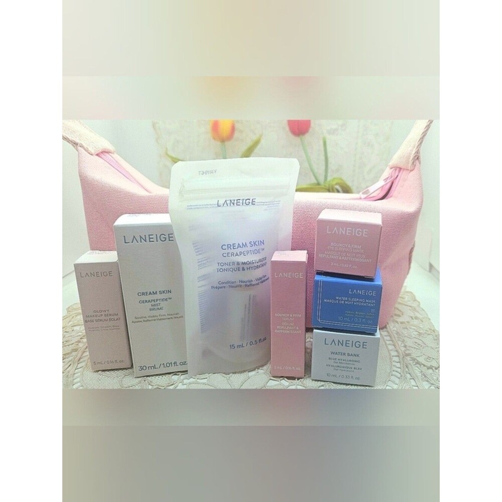 Laneige Skincare Samples X7 In Carry All Makeup Bag New